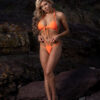 Exotic twin strap front tie top