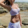 Mesh soft frill micro skirt